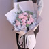 11朵粉玫瑰，银叶菊，尤加利搭配